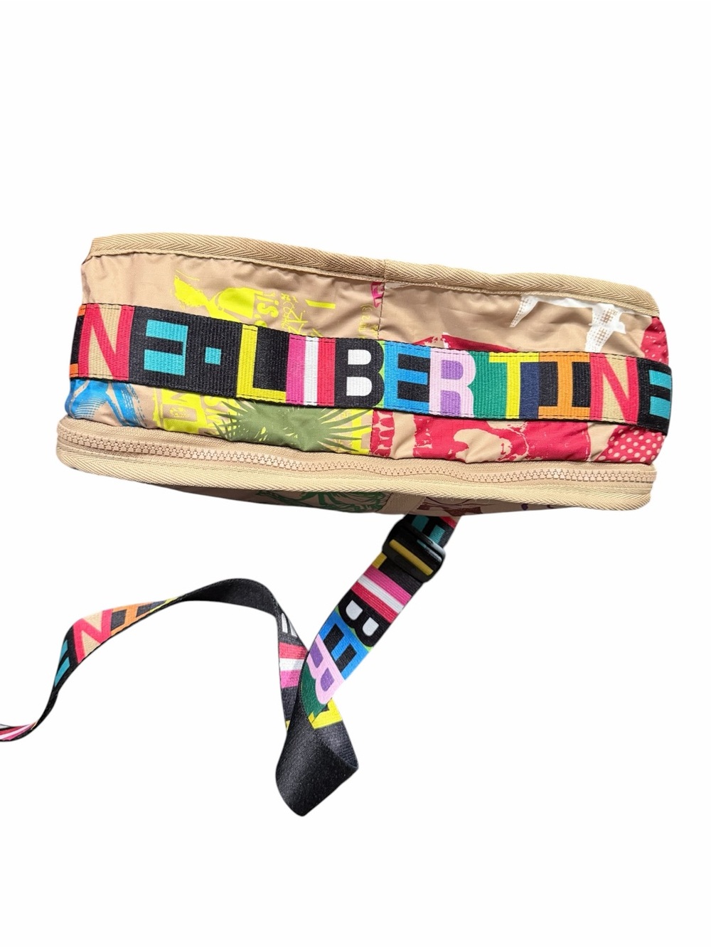LeSportsac X Libertine Deluxe Everyday Bag Graffiti Print Tan Rainbow - Picture 7 of 14